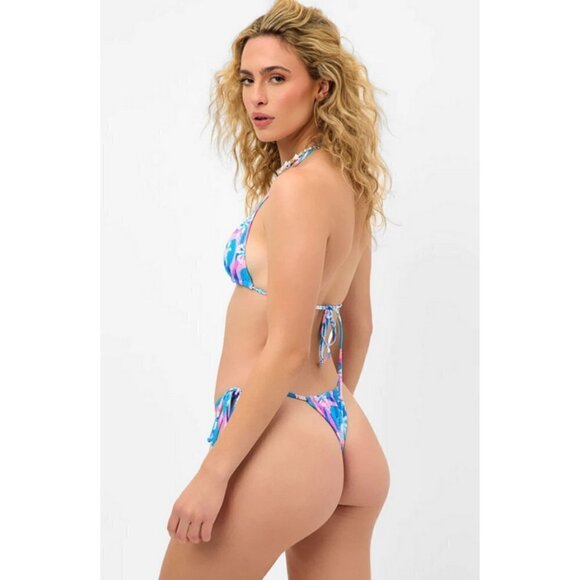💕FRANKIES BIKINIS💕 Tia Mesh Triangle Top + String Bottom ~ Tropic Love XL NWOT - Picture 4 of 12
